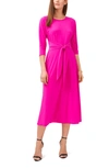 Chaus Tie Front Midi Dress In Fuchsia Pink
