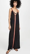 Pitusa Inca Cover-up Maxi Sundress In Black W/fuchsia
