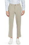 Ted Baker Jem Crop Flat Front Chinos In Tan