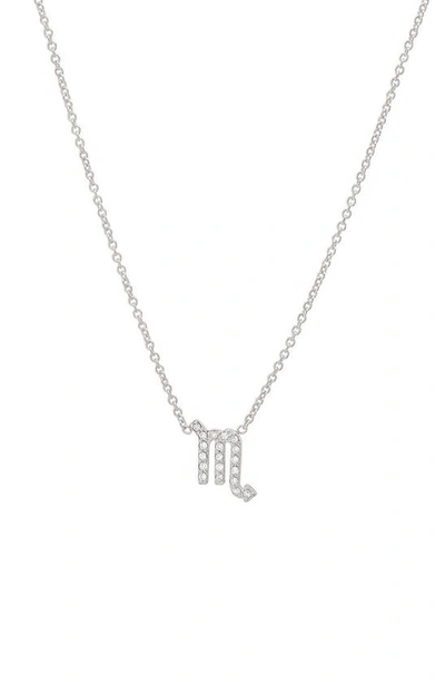 Bychari Diamond Zodiac Pendant Necklace In 14k White Gold - Scorpio