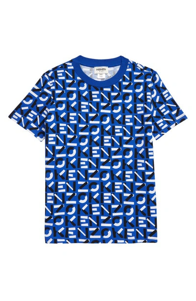 Kenzo Kids' Logo-print Short-sleeve T-shirt In Blue