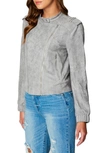 Blanknyc Faux Suede Moto Bomber In Vapor