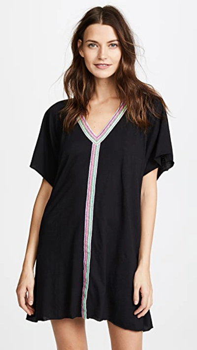 Pitusa Abaya Mini Sundress Swim Cover-up In Black