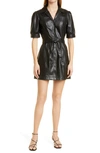 Paige Mayslie Faux Leather Dress In Black
