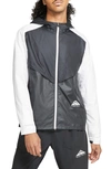 Nike Packable Windrunner Shell Hooded Jacket In Black/ Dk Smoke Grey/ White