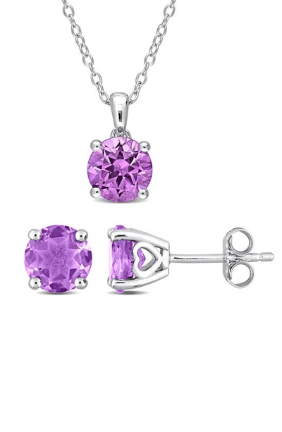 Delmar Sterling Silver Amethyst Solitaire Set In Purple