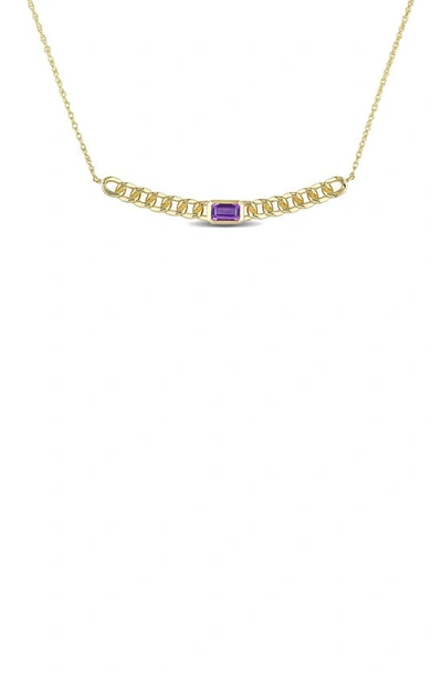 Delmar 10k Gold Link With Amethyst Necklace In Purple