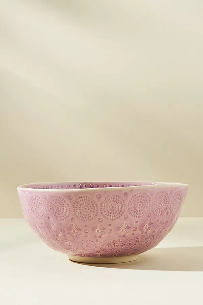 Anthropologie Old Havana Serving Bowl In Pink