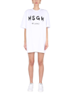 Msgm Woman Mini Dress White Size M Cotton In Bianco