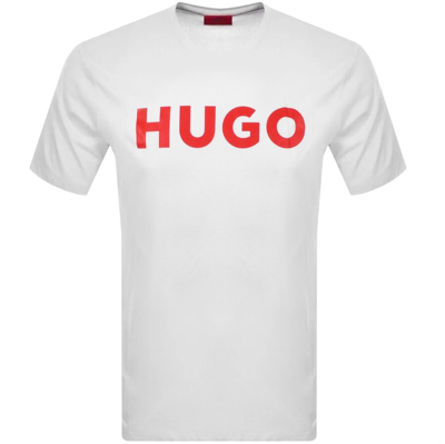 HUGO BOSS HUGO DULIVIO CREW NECK SHORT SLEEVE T SHIRT WHITE