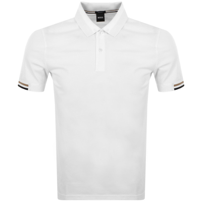 Boss Business Boss Parlay 147 Short Sleeved Polo T Shirt White