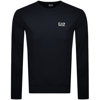 Ea7 Asv 7 Lines Crew-neck Sweatshirt In A Recycled Cotton Blend In Navy