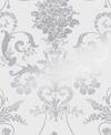 Laura Ashley Josette Metallic Silver Wallpaper In Silver-tone