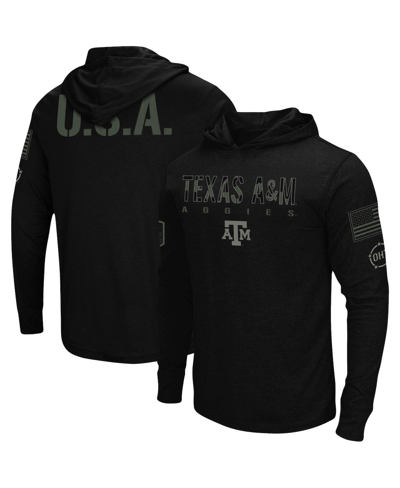 COLOSSEUM MEN'S BLACK TEXAS A&M AGGIES OHT MILITARY-INSPIRED APPRECIATION HOODIE LONG SLEEVE T-SHIRT