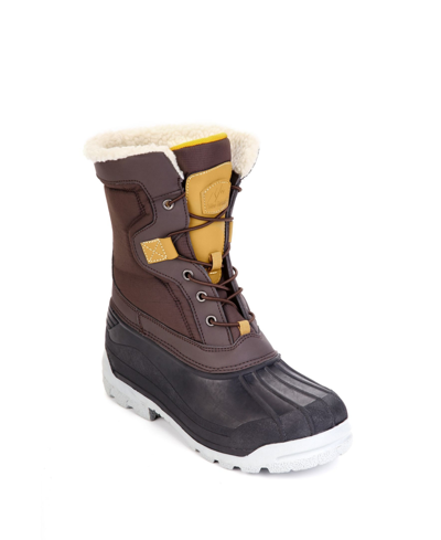 Polar Armor Men's All-weather Inner Faux Fur Snow Boots In Brown