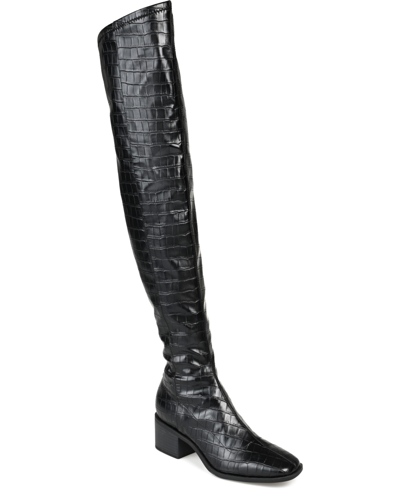 Journee Collection Women's Mariana Wide Calf Boots In Croco