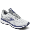 Brooks Men's Ghost 13 Running Sneakers From Finish Line In White/gray/deep Cobalt