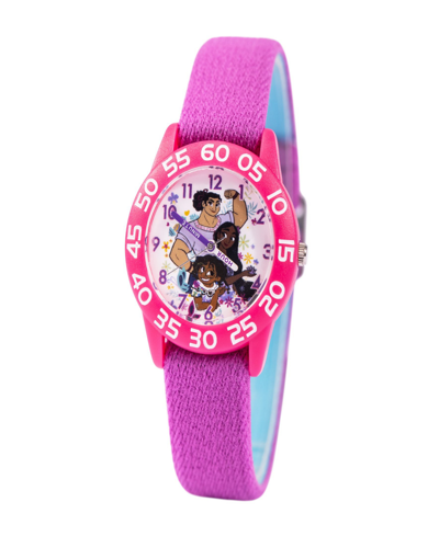 Ewatchfactory Girl's Disney Encanto Plastic Purple And Blue Nylon Strap Watch 32mm