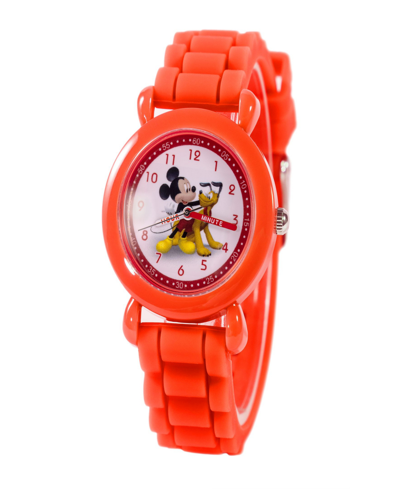 Ewatchfactory Boy's Disney Mickey Mouse Red Silicone Strap Watch 32mm