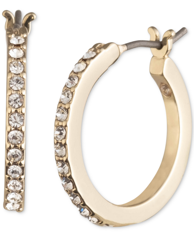 Karl Lagerfeld Small Pave Hoop Earrings, 0.54" In Gold