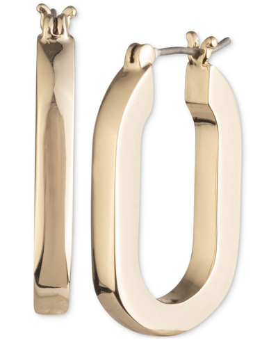 Karl Lagerfeld Gold-tone Oval Link Hoop Earrings