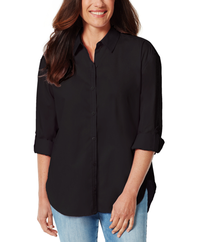 Gloria Vanderbilt Women's Amanda Button-front Shirt In Black