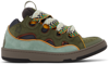 Lanvin Curb Chunky Leather Sneakers In Green