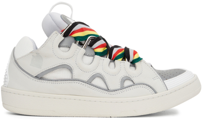 Lanvin Off-white & Grey Curb Sneakers
