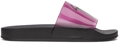 Giuseppe Zanotti Transparent Purple Polyvinyl Chloride Slide Sandals In Multi