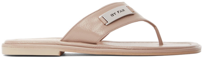 By Far Zizi Gloss Grained Leather Sandal In Khaki