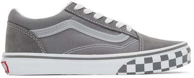 Vans Kids Grey Checkerboard Old Skool Big Kids Sneakers In Checkerboard/frost