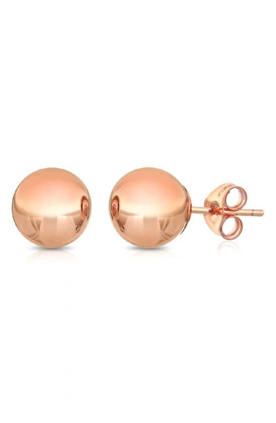 Best Silver 14k Rose Gold High Polish Ball Stud Earrings