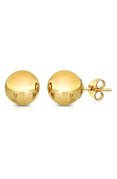 Best Silver 14k Yellow Gold 8mm High Polish Ball Stud Earrings