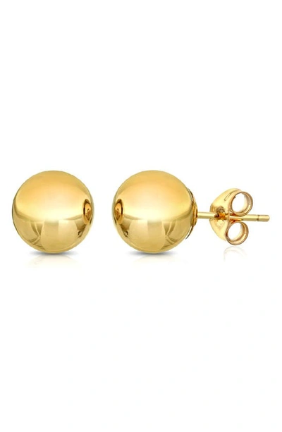 Best Silver 14k Yellow Gold 7mm High Polish Ball Stud Earrings