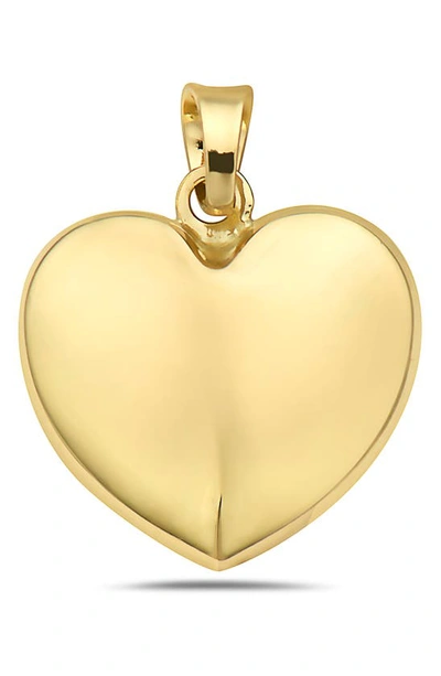 Best Silver 14k Gold Heart Pendant W/ Chain In Yellow Gold