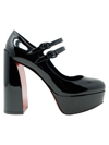 Christian Louboutin Movida Mary Jane Red Sole Platform Pumps In Black