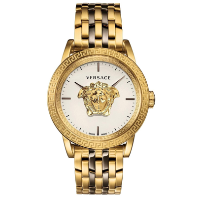 Versace Palazzo Empire Quartz White Dial Mens Watch Verd00418 In Brown,gold Tone,two Tone,white,yellow