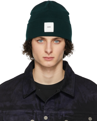 Oamc Wool Beanie With Patch In Green