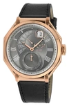 Gevril Marchese Leather Strap Watch, 44mm In Black