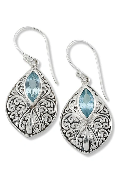 Samuel B. Sterling Silver Blue Topaz Drop Earrings