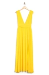 Love By Design Athen Plunging V-neck Maxi Dress In Sun Yellow