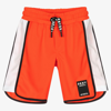 DKNY BOYS ORANGE BASKETBALL SHORTS