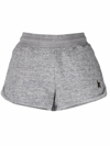 Golden Goose Heathered Grey Shorts With Elastic Waistband And Metallic Detail In Grigio