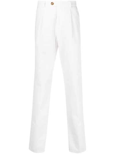 Brunello Cucinelli Slim Fit Pants In Bianco