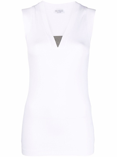 Brunello Cucinelli Cotton V-neck Sleeveless Tank Top