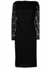 Valentino Lace Midi Dress In Nero