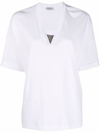 Brunello Cucinelli Monili Chain-embellished T-shirt In Bianco