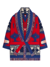 Alanui Icon Geometric-jacquard Cardigan In Rosso