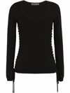 DOLCE & GABBANA LACE UP FITTED SWEATER
