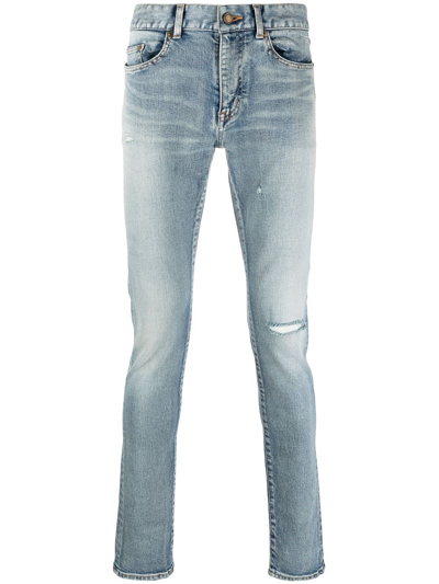 Saint Laurent Skinny Jeans 5 Pockets In Blu